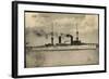 S.M.S. Fürst Bismarck, Kriegsschiff in Fahrt, Rauch-null-Framed Giclee Print