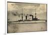 S.M.S. Fürst Bismarck, Kriegsschiff in Fahrt, Rauch-null-Framed Giclee Print