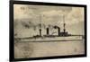 S.M.S. Fürst Bismarck, Kriegsschiff in Fahrt, Rauch-null-Framed Giclee Print