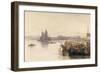 S. Maria della Salute & the Doge's Palace from across the Bacino at Sunset-Edward Lear-Framed Giclee Print