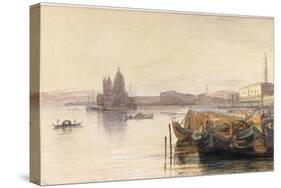 S. Maria della Salute & the Doge's Palace from across the Bacino at Sunset-Edward Lear-Stretched Canvas