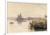 S. Maria della Salute & the Doge's Palace from across the Bacino at Sunset-Edward Lear-Framed Giclee Print