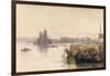 S. Maria della Salute & the Doge's Palace from across the Bacino at Sunset-Edward Lear-Framed Giclee Print