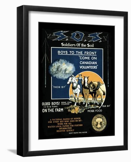 S.O.S. Soldiers of the Soil - Boys to the Front-null-Framed Art Print