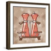 S&P coral & brown-Larry Hunter-Framed Giclee Print