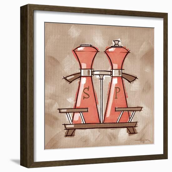 S&P coral & brown-Larry Hunter-Framed Giclee Print