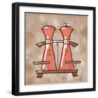 S&P coral & brown-Larry Hunter-Framed Giclee Print