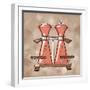 S&P coral & brown-Larry Hunter-Framed Giclee Print