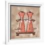 S&P coral & brown-Larry Hunter-Framed Giclee Print
