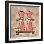 S&P coral & brown-Larry Hunter-Framed Giclee Print