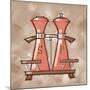 S&P coral & brown-Larry Hunter-Mounted Giclee Print