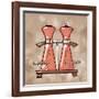 S&P coral & brown-Larry Hunter-Framed Giclee Print