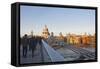 S. Paul's Cathedral and the Millennium Bridge, London, England, United Kingdom, Europe-Julian Elliott-Framed Stretched Canvas