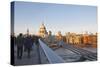 S. Paul's Cathedral and the Millennium Bridge, London, England, United Kingdom, Europe-Julian Elliott-Stretched Canvas