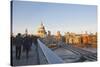 S. Paul's Cathedral and the Millennium Bridge, London, England, United Kingdom, Europe-Julian Elliott-Stretched Canvas