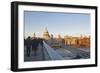 S. Paul's Cathedral and the Millennium Bridge, London, England, United Kingdom, Europe-Julian Elliott-Framed Photographic Print