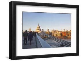 S. Paul's Cathedral and the Millennium Bridge, London, England, United Kingdom, Europe-Julian Elliott-Framed Photographic Print