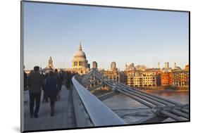 S. Paul's Cathedral and the Millennium Bridge, London, England, United Kingdom, Europe-Julian Elliott-Mounted Photographic Print