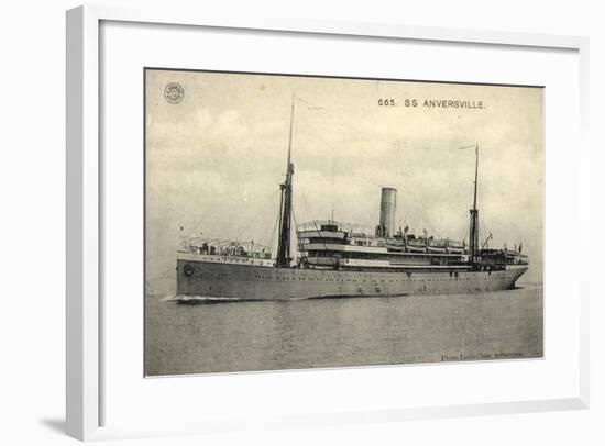 S.S. Anversville, Belgian Line, Dampfschiff-null-Framed Giclee Print