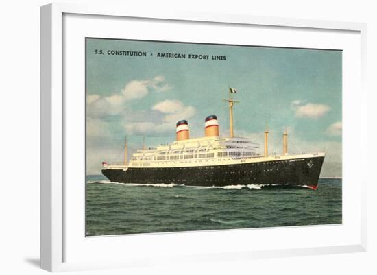 S.S. Constitution, Ocean Liner-null-Framed Art Print