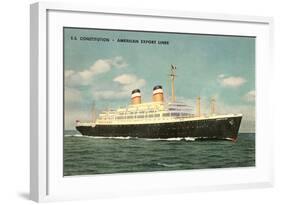 S.S. Constitution, Ocean Liner-null-Framed Art Print