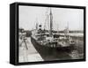 S.S. Cristobal Entering Lock on Trial Trip Through Panama Canal-null-Framed Stretched Canvas