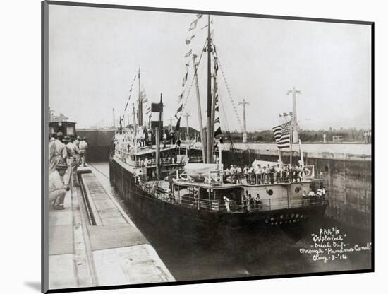 S.S. Cristobal Entering Lock on Trial Trip Through Panama Canal-null-Mounted Photographic Print