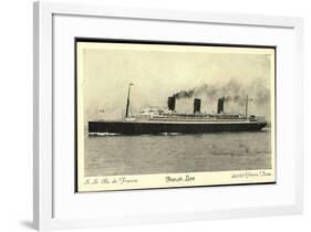 S.S. Ile De France, French Line, Cgt, Dampfschiff-null-Framed Giclee Print