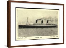 S.S. Ile De France, French Line, Cgt, Dampfschiff-null-Framed Giclee Print