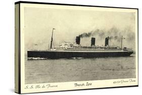 S.S. Ile De France, French Line, Cgt, Dampfschiff-null-Stretched Canvas