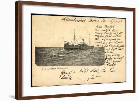 S.S. Jeanette Woermann, Frachtschiff, Dampfer-null-Framed Giclee Print
