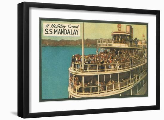 S.S. Mandalay, Crowded Ferry-null-Framed Art Print