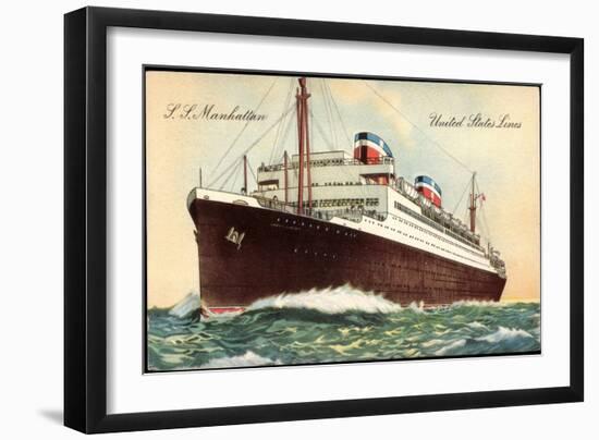 S.S. Manhattan, United States Lines, Steamer-null-Framed Giclee Print