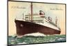 S.S. Manhattan, United States Lines, Steamer-null-Mounted Giclee Print