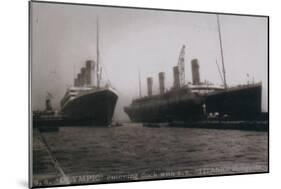 S.S. Olympic entering dock with S.S. Titanic alongside, 1912-null-Mounted Giclee Print