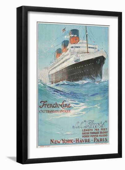 S.S. Paris, French Ocean Liner-null-Framed Art Print