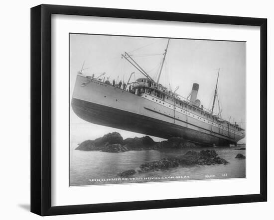 S.S. Princess May Shipwrecked Photograph - Alaska-Lantern Press-Framed Art Print