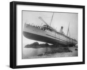 S.S. Princess May Shipwrecked Photograph - Alaska-Lantern Press-Framed Art Print