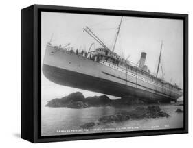 S.S. Princess May Shipwrecked Photograph - Alaska-Lantern Press-Framed Stretched Canvas