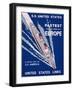 S.S. United States, Fastest to and from All Europe, United States Lines Advertisement, C.1955-null-Framed Premium Giclee Print