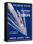 S.S. United States, Fastest to and from All Europe, United States Lines Advertisement, C.1955-null-Framed Stretched Canvas