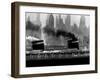 S.S. United States Sailing in New York Harbor-Andreas Feininger-Framed Photographic Print