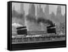 S.S. United States Sailing in New York Harbor-Andreas Feininger-Framed Stretched Canvas