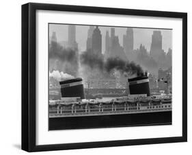 S.S. United States Sailing in New York Harbor-Andreas Feininger-Framed Photographic Print