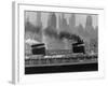 S.S. United States Sailing in New York Harbor-Andreas Feininger-Framed Photographic Print