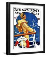 "S. S. Vacation," Saturday Evening Post Cover, July 20, 1929-Elbert Mcgran Jackson-Framed Giclee Print
