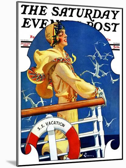 "S. S. Vacation," Saturday Evening Post Cover, July 20, 1929-Elbert Mcgran Jackson-Mounted Giclee Print