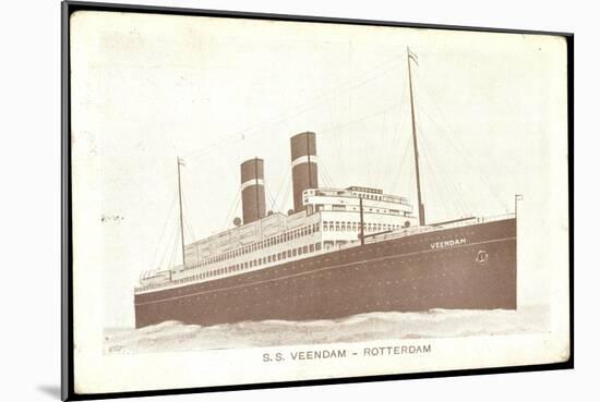 S.S. Veendam Der Hapag, Rotterdam, Dampfschiff-null-Mounted Giclee Print