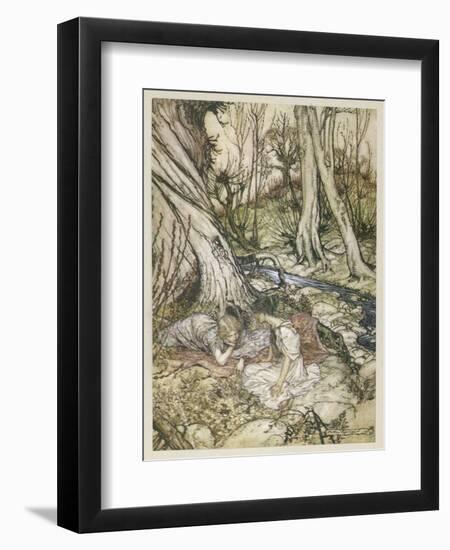 S, Speare: Hermia and Helen-Arthur Rackham-Framed Art Print