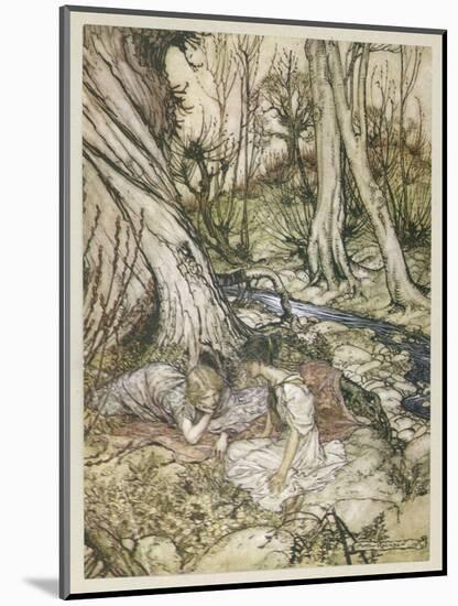 S, Speare: Hermia and Helen-Arthur Rackham-Mounted Art Print